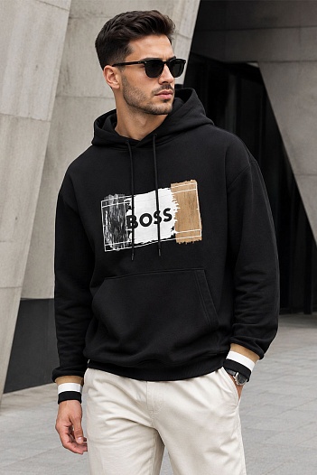 Мужское чёрное худи Hugo Boss Sullivan Open   