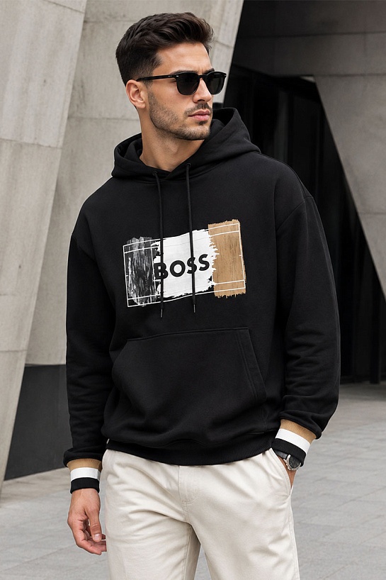 Мужское чёрное худи Hugo Boss Sullivan Open