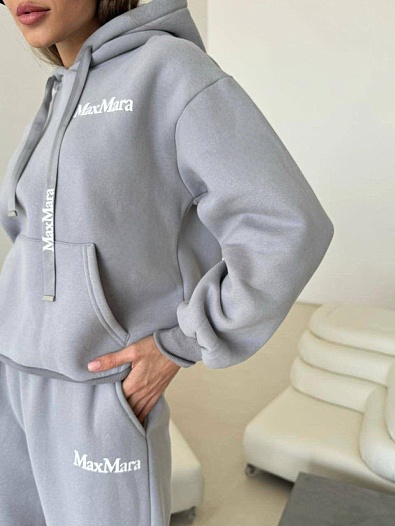 Женский костюм тройка на флисе Max Mara Premium - Light Grey   