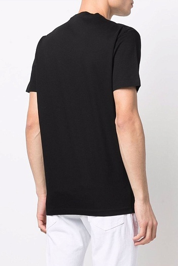 Мужская чёрная футболка Dsquared2 logo-print   