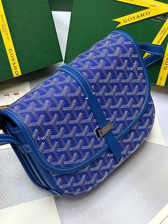 Кожаная сумка Goyard Belvedere Messenger PM premium 22x17x6 см