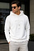 Мужское белое худи Prada logo-embroidered