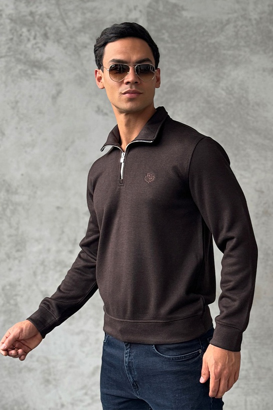 Утеплённая кофта Loro Piana zip-neck - Brown