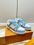Женские кожаные кроссовки Louis Vuitton Trainer Monogram - White / Blue