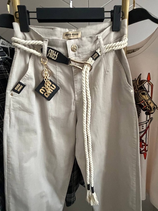 Женские джинсы серого цвета MIU MIU premium