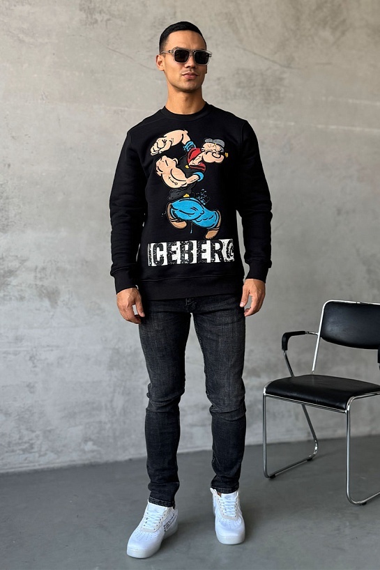 Свитшот чёрного цвета Iceberg Popeye