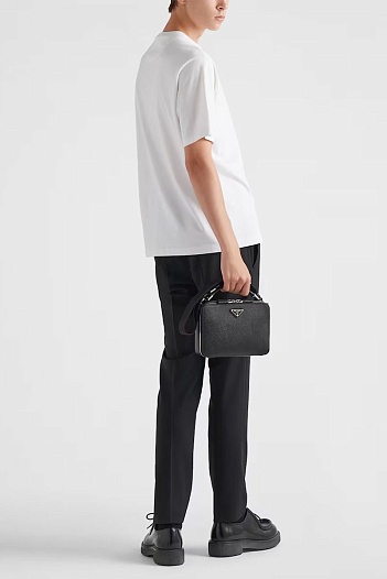 Мужская футболка Prada logo-plaque - White   