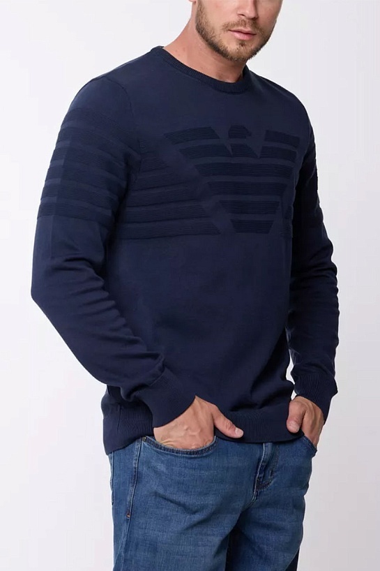 Мужской тёмно-синий джемпер Emporio Armani