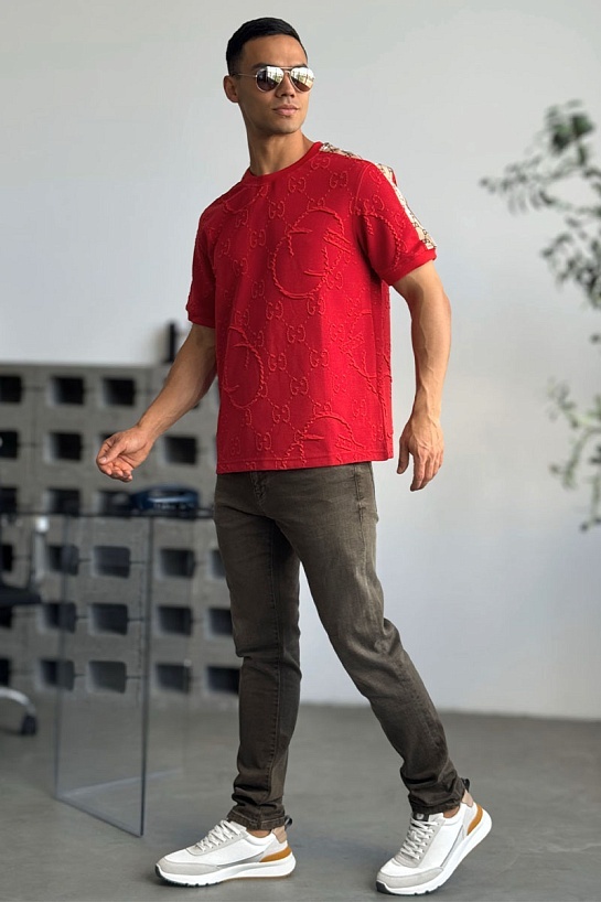 Мужская красная футболка Gucci x Balenciaga Collaboration