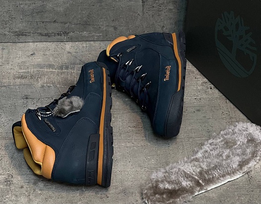 Мужские ботинки с мехом Timberland Euro Rock Hiker - Navy   