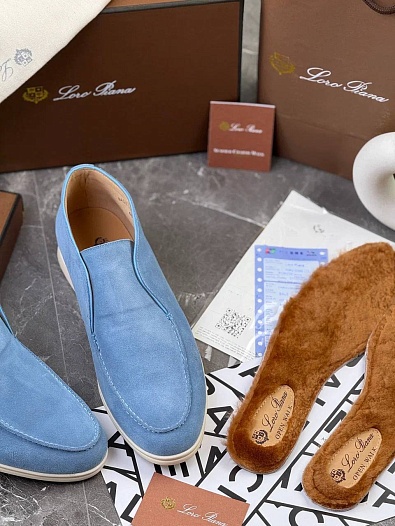 Мужские лоферы с меховой стелькой Loro Piana   