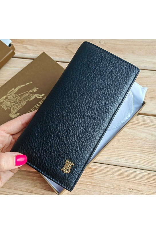 Кожаное портмоне Burberry logo-plaque 19x9 см