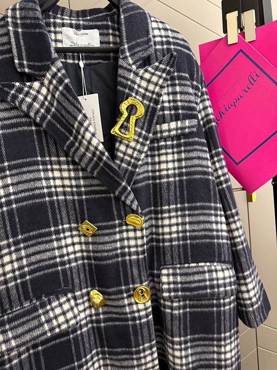 Женское пальто в клетку Schiaparelli premium