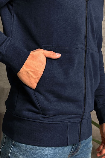 Кофта тёмно-синего цвета Stone Island Zip-Up Compass-patch   