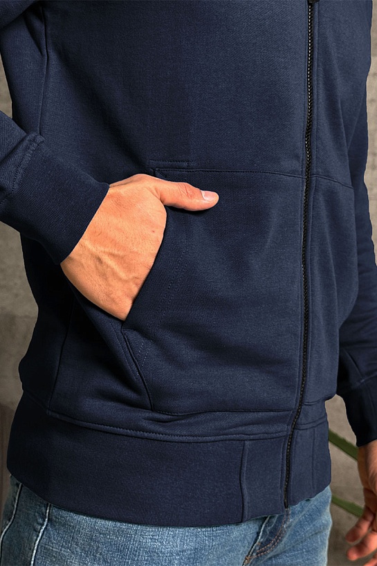 Кофта тёмно-синего цвета Stone Island Zip-Up Compass-patch