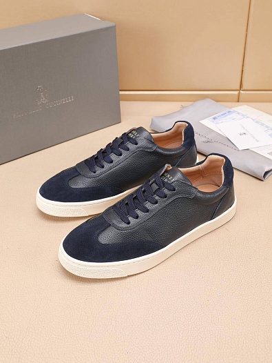 Комбинированные кроссовки Brunello Cucinelli low-top - Navy   