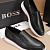 Кожаные лоферы Hugo Boss embossed logo - Black / White