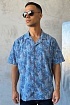 Мужская синяя рубашка Dolce & Gabbana floral-print