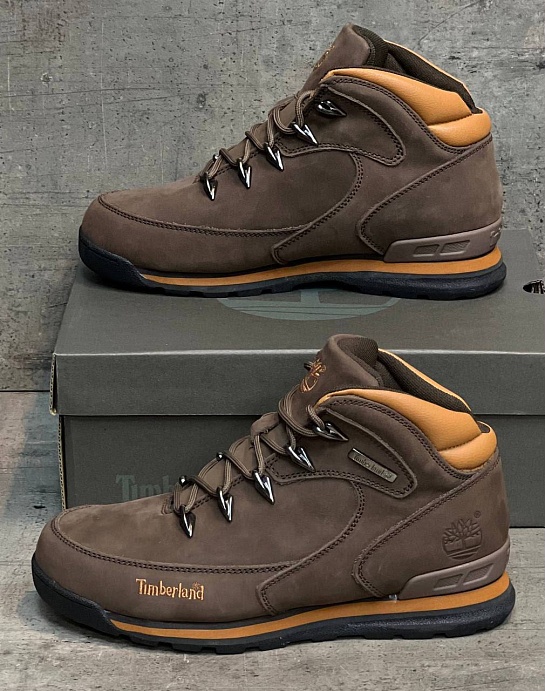Мужские ботинки с мехом Timberland Euro Rock Hiker - Brown