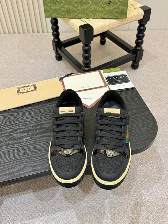 Комбинированные кроссовки Gucci GG Screener - Black