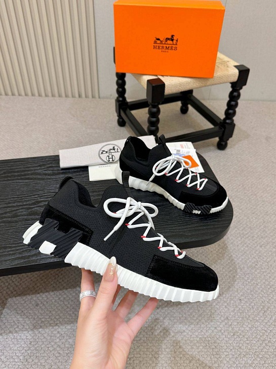 Текстильные кроссовки Hermes lift slip-on