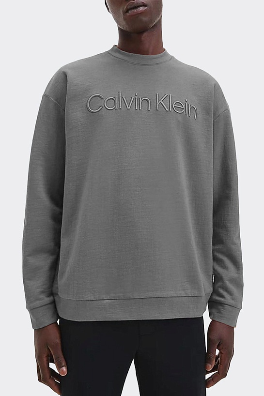 Свитшот серого цвета Calvin Klein embroidered-logo