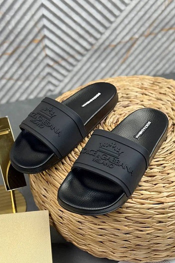Мужские шлёпанцы Dolce & Gabbana crown logo   