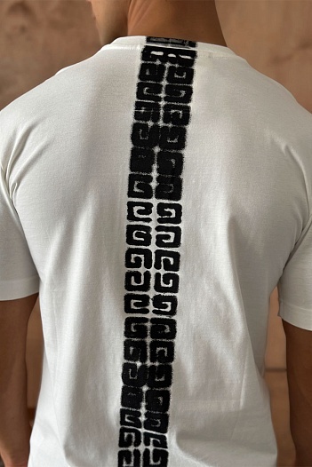 Мужская футболка Givenchy 4G-trim - White   