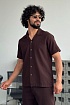 Мужская рубашка Loro Piana коричневого цвета