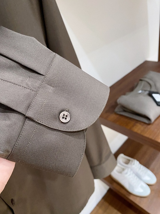 Мужская коричневая рубашка Kiton premium