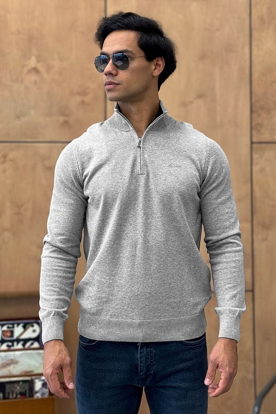 Мужской джемпер Hugo Boss серого цвета