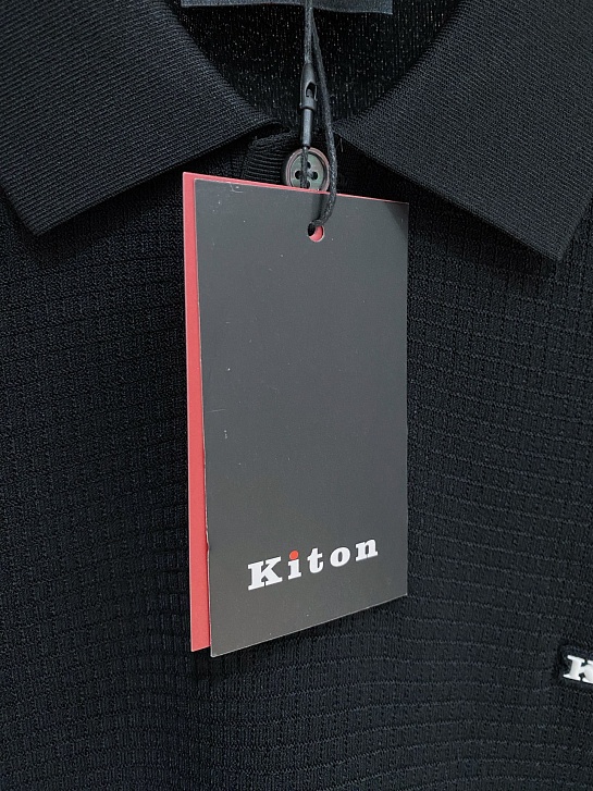 Мужское чёрное поло Kiton premium