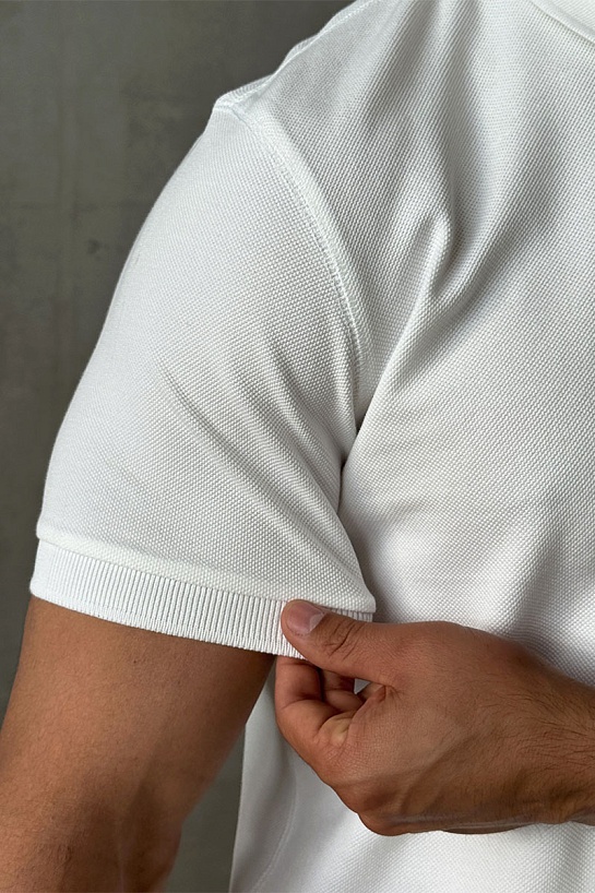 Мужское белое поло Dolce & Gabbana logo-plaque