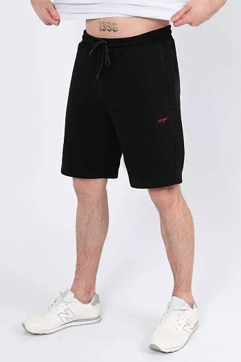 Мужские чёрные шорты Hugo Boss script-logo   