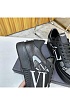 Кожаные кроссовки Valentino low-top - Black