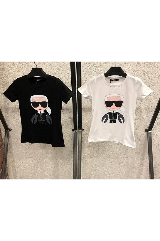Женская чёрная футболка Karl Lagerfeld "Cancer"