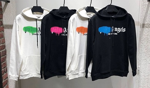 Оверсайз худи Palm Angels "Hong Kong" - White / Orange   