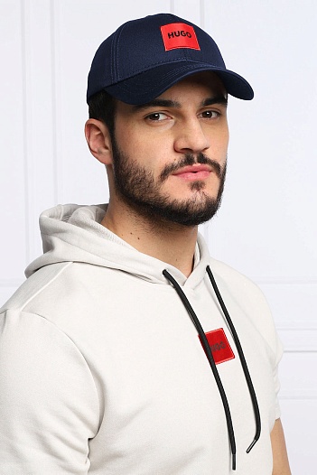 Мужская бейсболка тёмно-синего цвета Hugo Boss logo-patch   