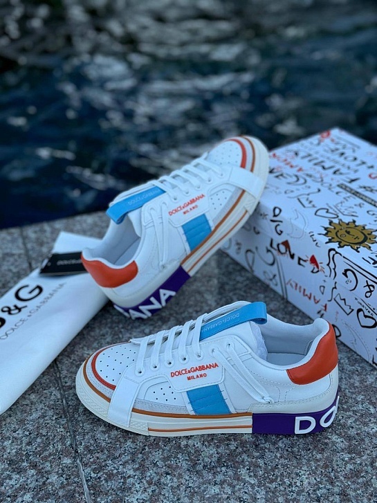Женские кроссовки Dolce & Gabbana Custom 2.Zero - White / Blue