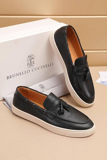 Мужские кожаные лоферы Brunello Cucinelli   