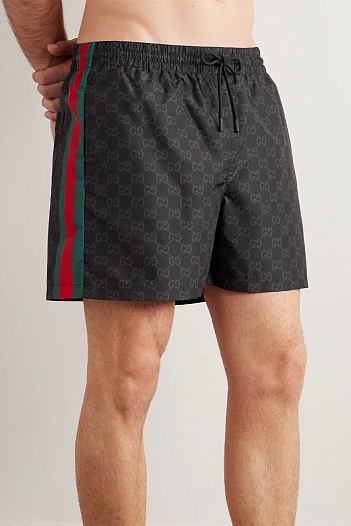 Мужские чёрные шорты Gucci GG Jacquard   