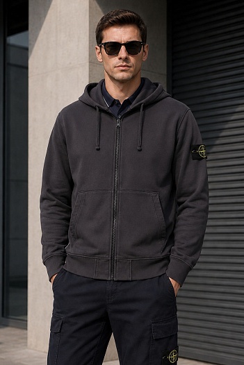 Мужская кофта серого цвета Stone Island compass-patch   