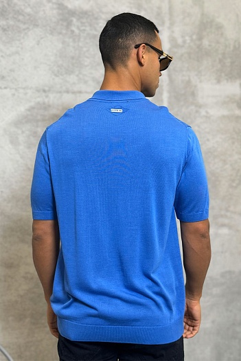 Мужское поло Stefano Ricci zip neck - Blue   