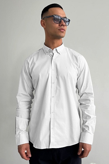 Рубашка белого цвета Paul & Shark logo-embroidered   