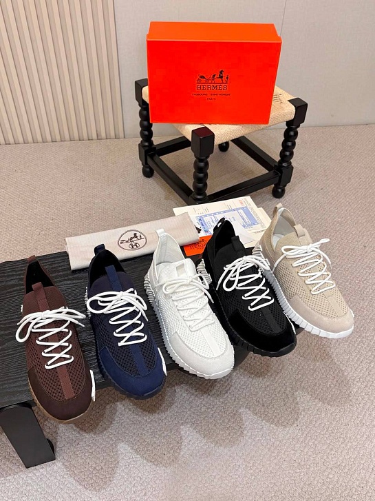 Текстильные кроссовки Hermes lift slip-on