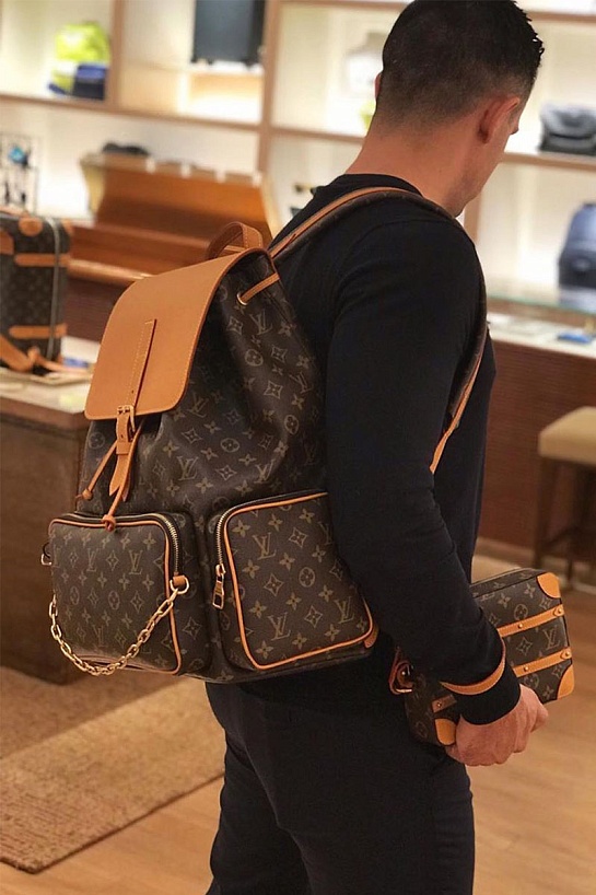 Кожаный рюкзак Louis Vuitton Trio Monogram - Brown 44x32 см