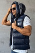 Мужской синий жилет Moncler Cardamine logo-patch