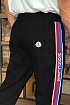 Чёрный спортивный костюм Moncler striped logo
