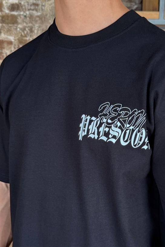 Чёрная оверсайз футболка Heron Preston