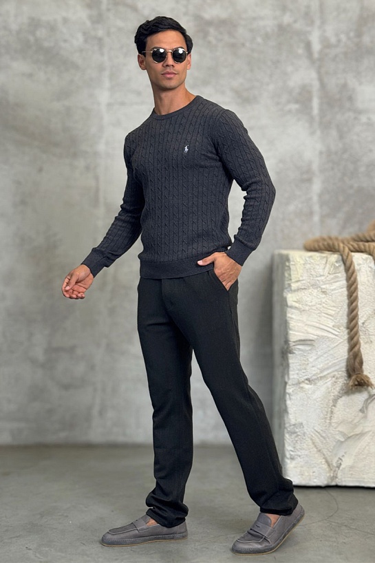 Мужской джемпер Polo Ralph Lauren cable-knit - Dark Grey